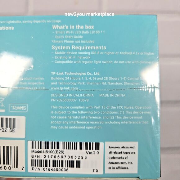 tp-link Smart Wi-Fi LED Dimmable Soft White 50W Light Bulb LB110 New Sealed - Picture 6 of 6